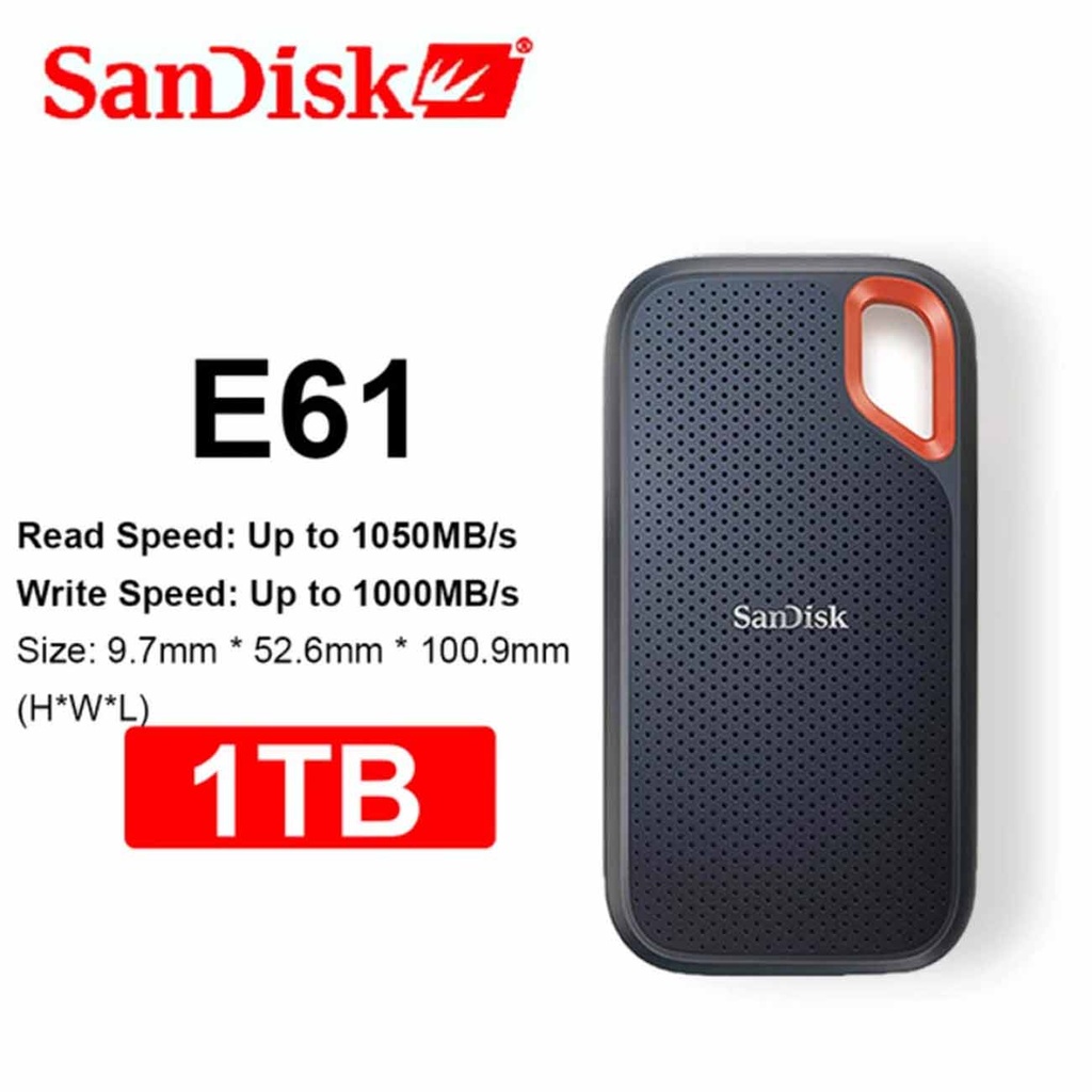 Sandisk e61 1tb portable ssd usb c 3 2 gen 2 gearstudio pc gaming